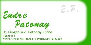 endre patonay business card